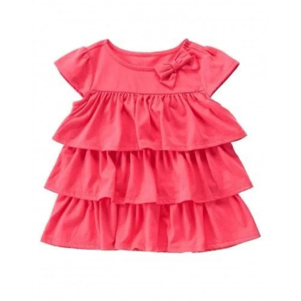 Toddler Girls Gymboree Tiered Top in Bright Coral - Sz 2T
